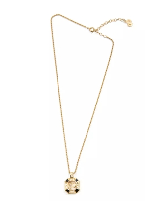 Christian Dior Pre-Owned 1990s CD rhinestone necklace - Gold