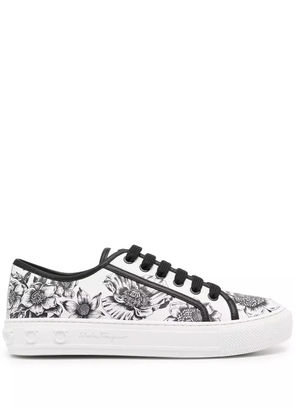 Ferragamo Borg floral-print sneakers - White