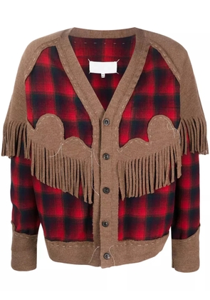 Maison Margiela x Pendleton fringe-trim wool cardigan - Red