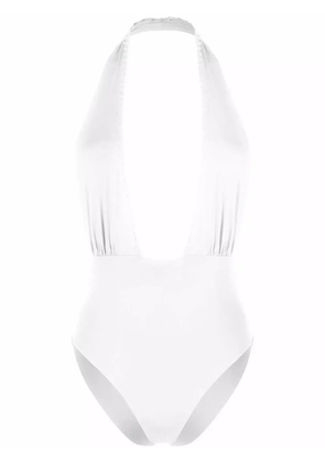 La Perla braid-detail halterneck swimsuit - White