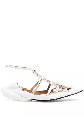 13 09 SR Tootsy Croco leather ballerina flats - White