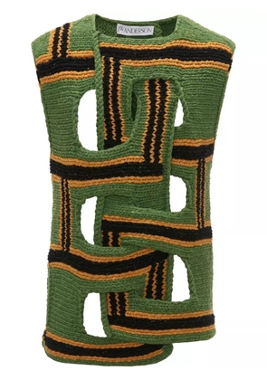 JW Anderson interwoven striped wool vest - Green
