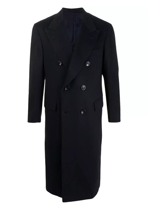 Kiton double breasted cashmere coat - Blue
