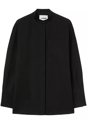 Jil Sander wool gabardine shirt - Black
