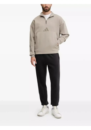 adidas kangaroo-pocket half-zip sweatshirt - Neutrals
