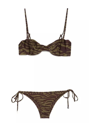 The Attico zebra-print bikini - Green