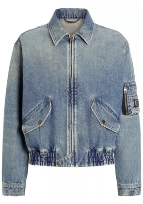 Dolce & Gabbana logo-appliqué denim jacket - Blue
