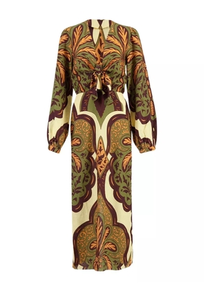Johanna Ortiz tie-front paisley print dress - Neutrals