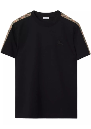 Burberry checkered-trim cotton T-shirt - Black