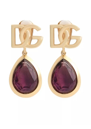 Dolce & Gabbana logo-plaque earrings - Gold