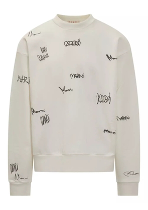 Marni logo-print sweatshirt - Neutrals