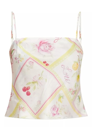 LoveShackFancy Cabi floral-print cami top - White