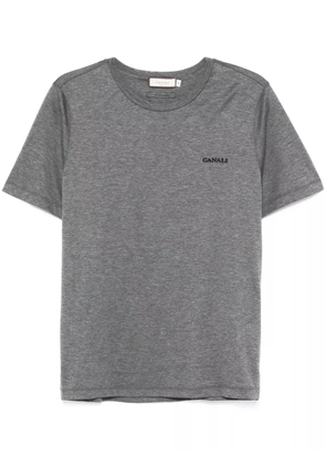 Canali embroidered-logo T-shirt - Grey