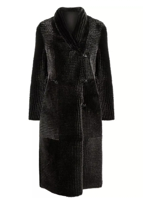 Emporio Armani reversible double-breasted coat - Black