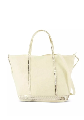 Vanessa Bruno small Cabas sequin-trimmed tote bag - Neutrals