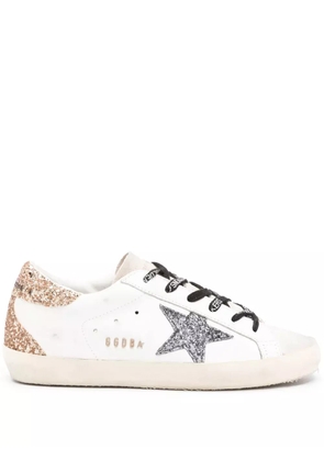 Golden Goose Super-Star glittered sneakers - White