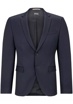 BOSS virgin-wool single-breasted blazer - Blue