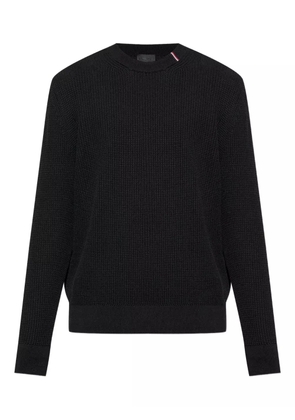 Moncler waffle-knit crew-neck sweater - Black