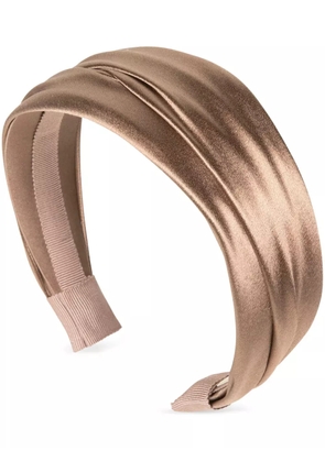 Jennifer Behr Natasha satin-finish headband - Brown