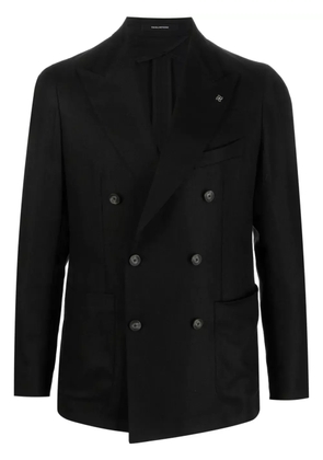 Tagliatore double-breasted linen blazer - Black
