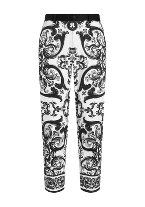 Dolce & Gabbana Maiolica-print trousers - White
