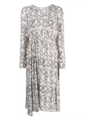 Patrizia Pepe zebra-print elasticated-waist midi dress - Black