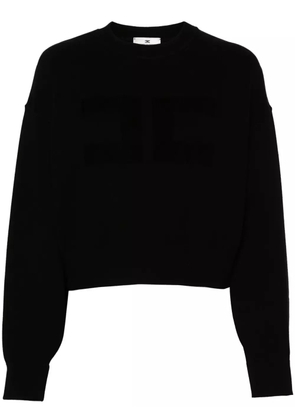 Elisabetta Franchi logo-embroidered cropped sweatshirt - Black