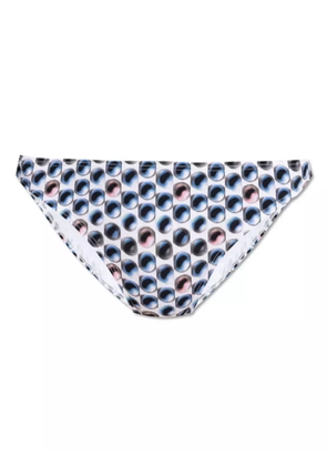 Tory Burch eye-print bikini bottoms - White