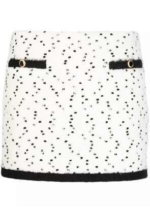 Alessandra Rich polka-dot contrast-trim miniskirt - White