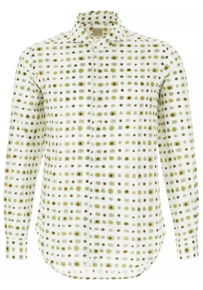 4FF abstract-print cotton shirt - White