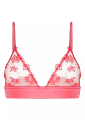 Fleur Du Mal Petal embroidered triangle bralette - Pink