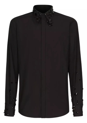 Dolce & Gabbana rhinestone-embellished cotton shirt - Black