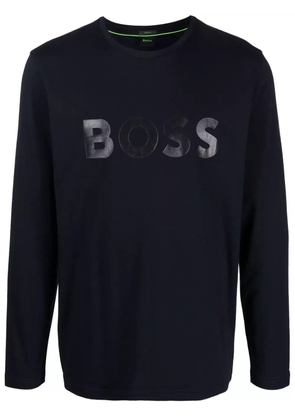 BOSS logo-print long-sleeve T-shirt - Blue