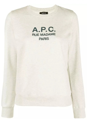A.P.C. logo-print cotton sweatshirt - Neutrals