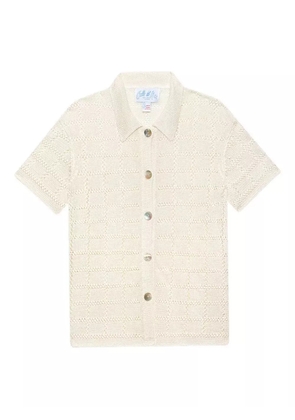 Calle Del Mar grid-pattern short-sleeve shirt - White