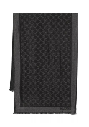 Moschino lamé logo-jacquard scarf - Black