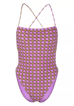 Tory Burch monogram-print swimsuit - Purple