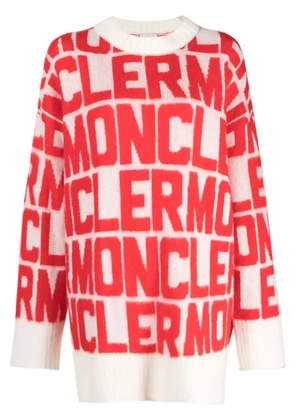 Moncler logo-jacquard wool jumper - White