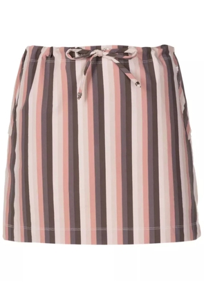 Amir Slama striped drawstring-waist miniskirt - Neutrals