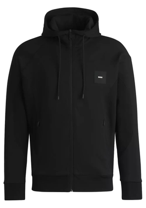 BOSS logo-appliqué hoodie - Black