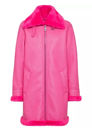 Philipp Plein Eco Mutton Aviator Skull&Bones coat - Pink