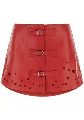 Durazzi Milano perforated leather miniskirt - Red