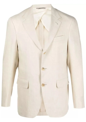 Canali single-breasted wool-linen blazer - Neutrals