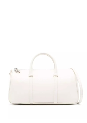 Longchamp logo-debossed leather tote bag - White