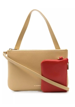 Jil Sander logo-lettering leather crossbody bag - Neutrals