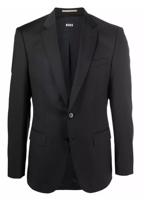 BOSS single-breasted virgin wool blazer - Black