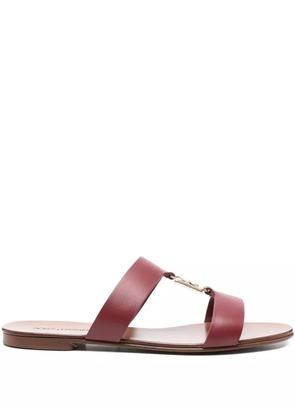 Dolce & Gabbana leather logo-plaque sandals - Red