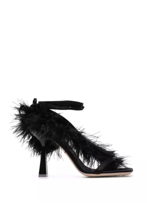 Sebastian Milano Marie A. 110mm feather-trim sandals - Black
