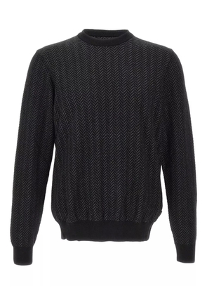 BOSS herringbone crew-neck sweater - Black