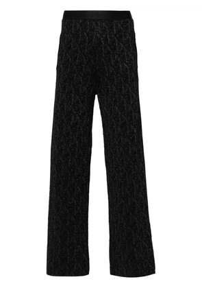 Palm Angels monogram-jacquard knitted trousers - Black